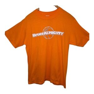 Bruce Almighty Basketball Graphic‎ T-Shirt Orange Medium Anvil 100% Cotton